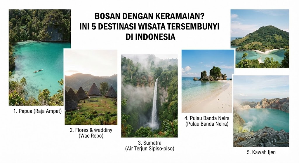 Bosan dengan Keramaian? Ini 5 Destinasi Wisata Tersembunyi di Indonesia